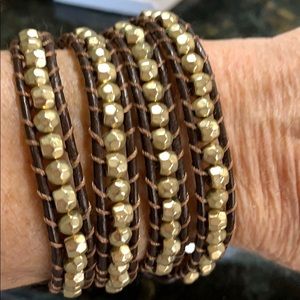 Chan Luu like leather wrap bracelet gold plated @@